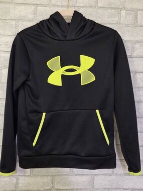 Under Armour Black Hoodie with Neon Yellow Accent
